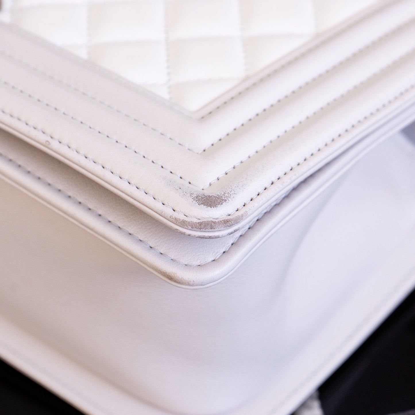 Chanel Boy Bag Light Gray Handbag