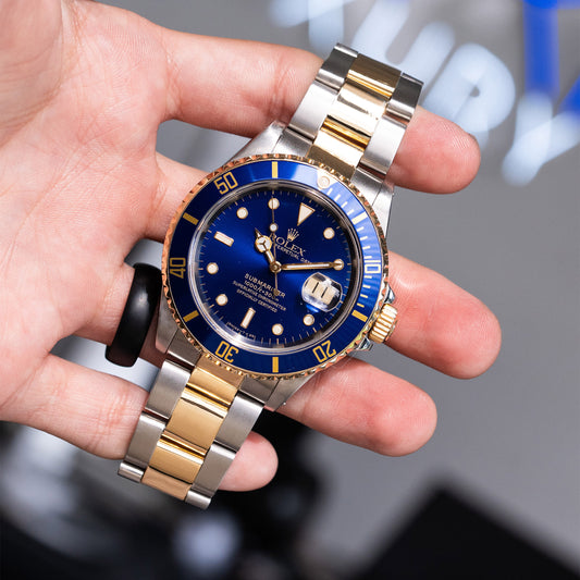 Rolex 16613 Submariner Blue Dial Two Tone Watch