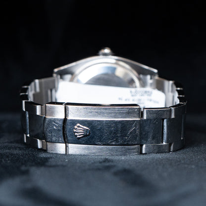 Rolex 115210 Oyster Perpetual 34mm Blue Dial Steel Watch