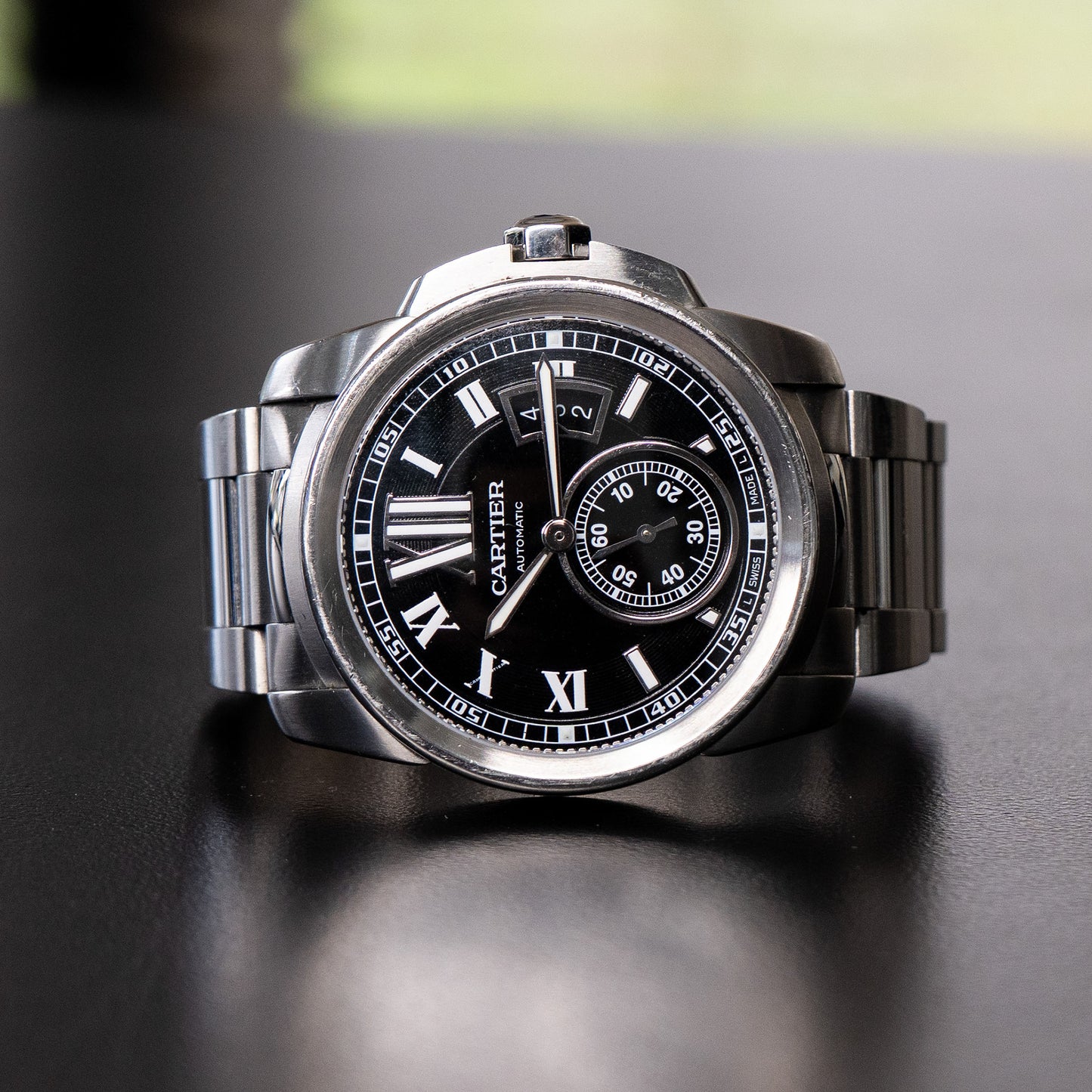 Cartier Calibre de Cartier Black Dial Stainless Steel Watch