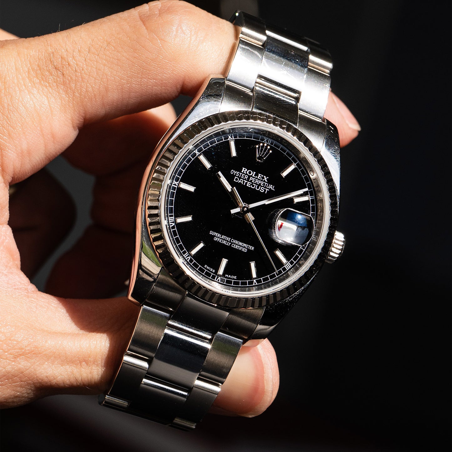 Rolex 116234 Datejust Black Dial Stainless Steel Watch