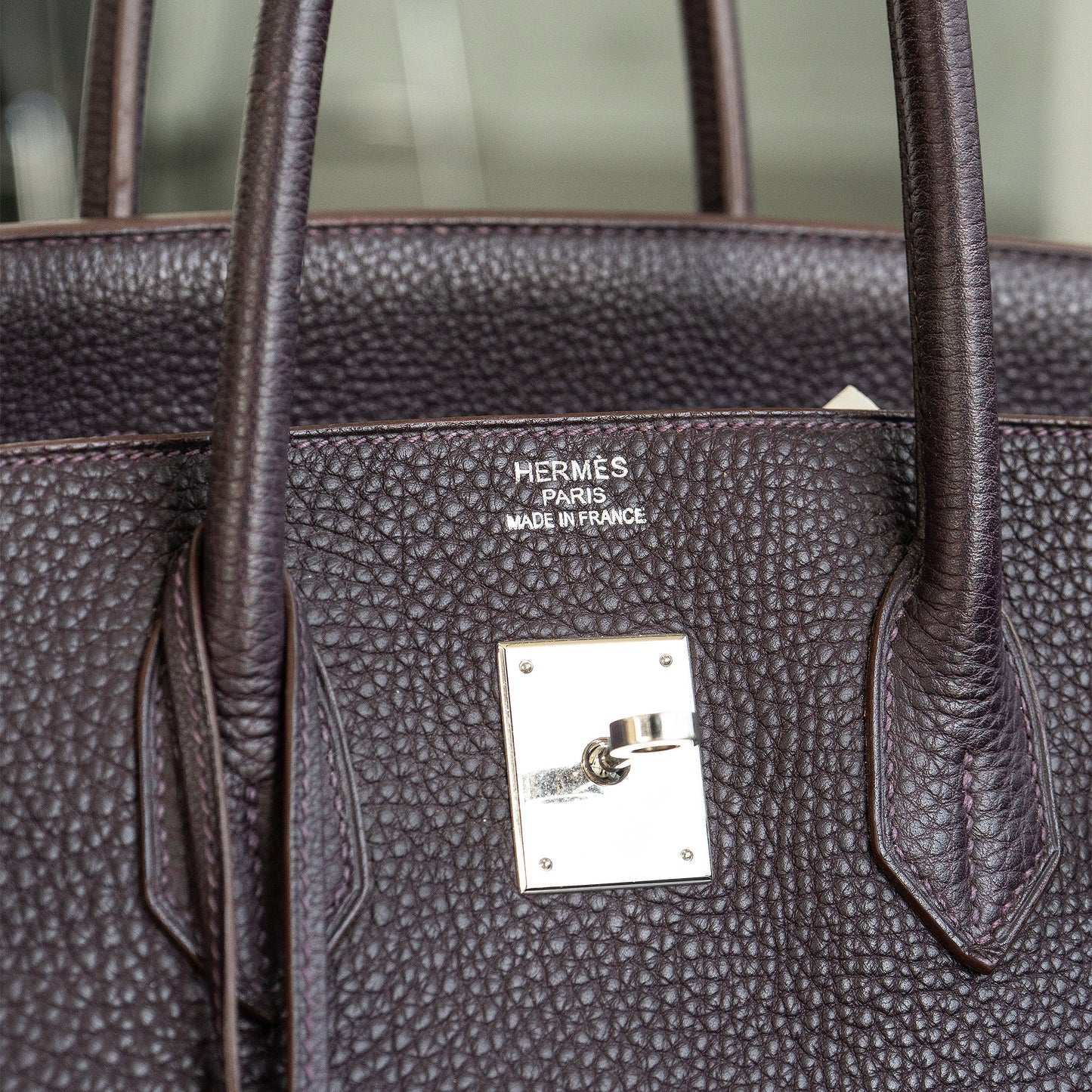 Hermès Birkin 35 Togo Aubergine Purple Handbag