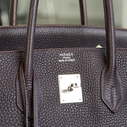 Hermès Birkin 35 Togo Aubergine Purple Handbag