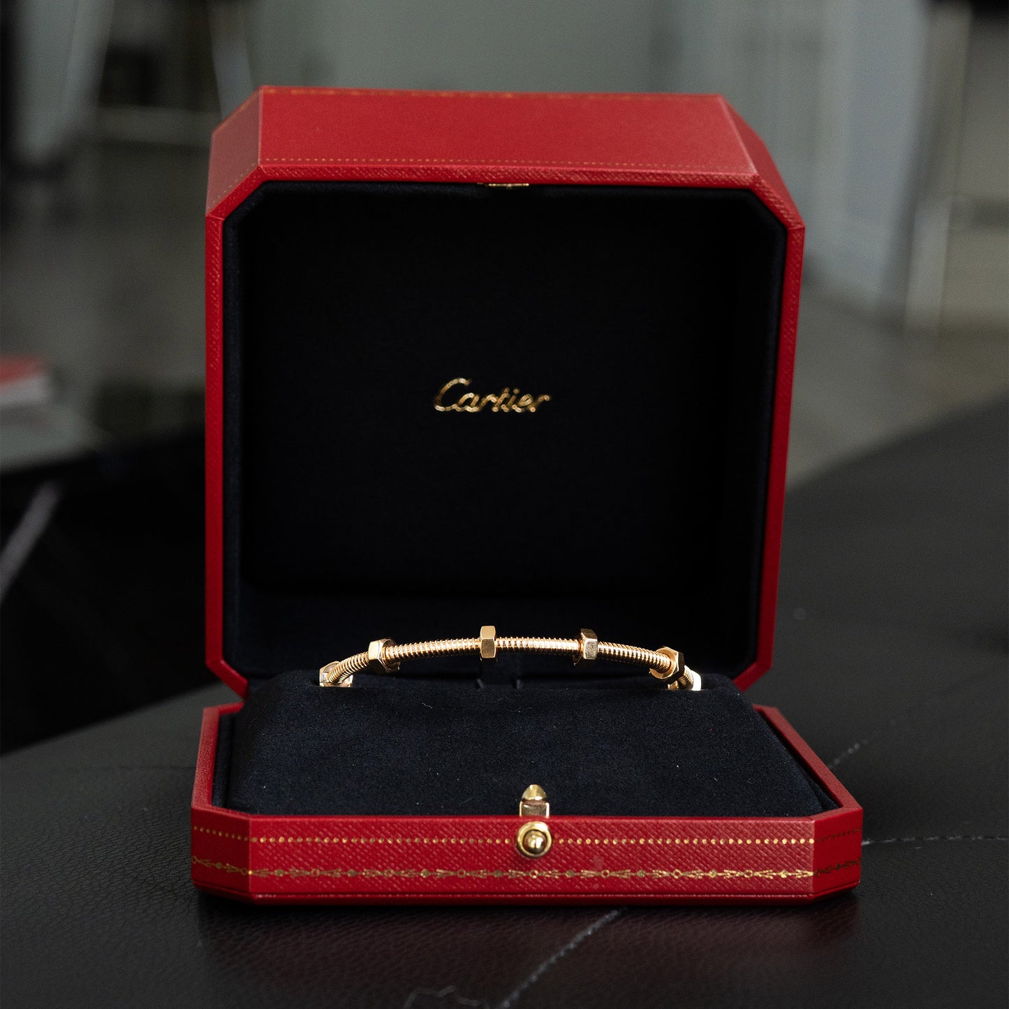 Cartier Size 19 Rose Gold Ecrou De Cartier Bangle Bracelet