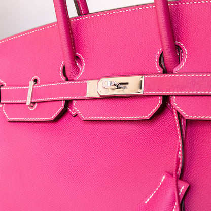 Preo-Owned Hermes Birkin 35 Rose Tyrien Handbag
