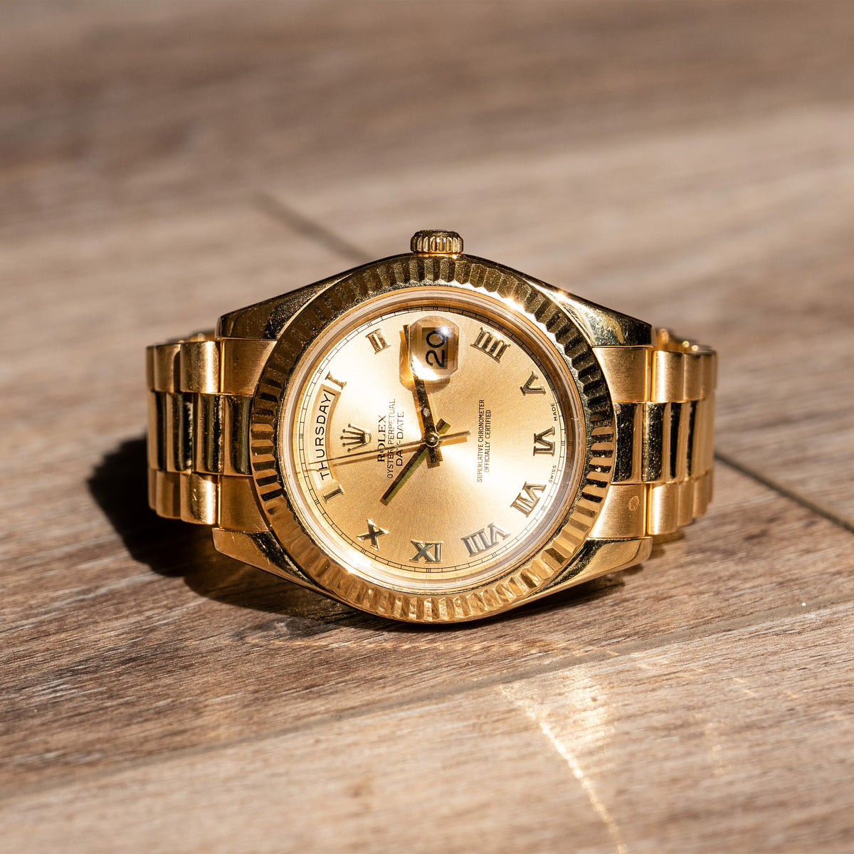 Pre-owned 218238 Day-Date Yellow Gold Presidential Watch