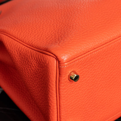 Hermes Kelly 32 Retourne Orange Handbag