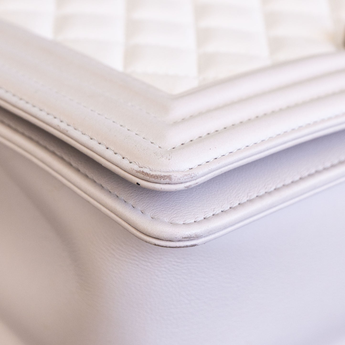 Chanel Boy Bag Light Gray Handbag