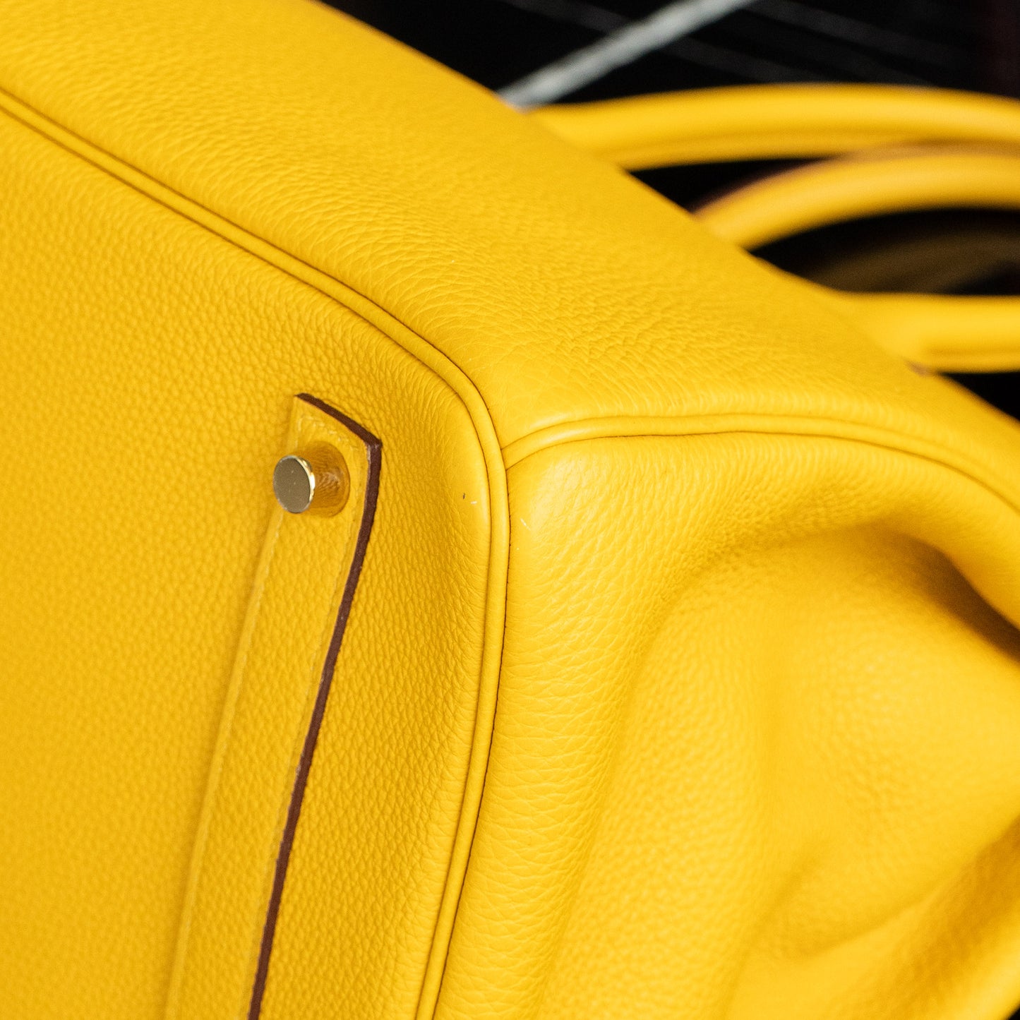 Hermes Birkin 35 Yellow Jaune Ambre Togo Handbag