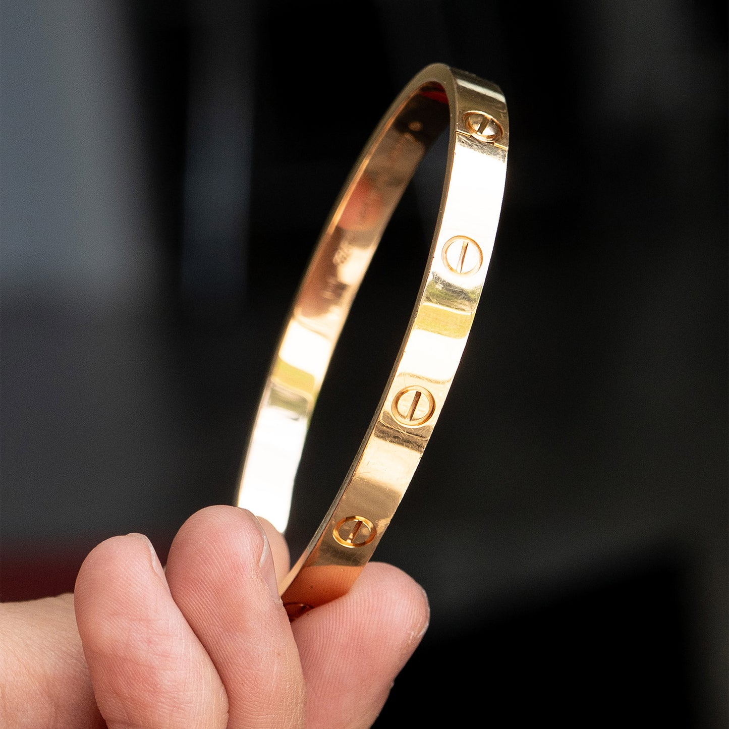 Cartier Size 19 Rose Gold Love Bangle Bracelet