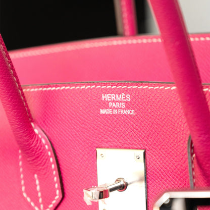 Preo-Owned Hermes Birkin 35 Rose Tyrien Handbag