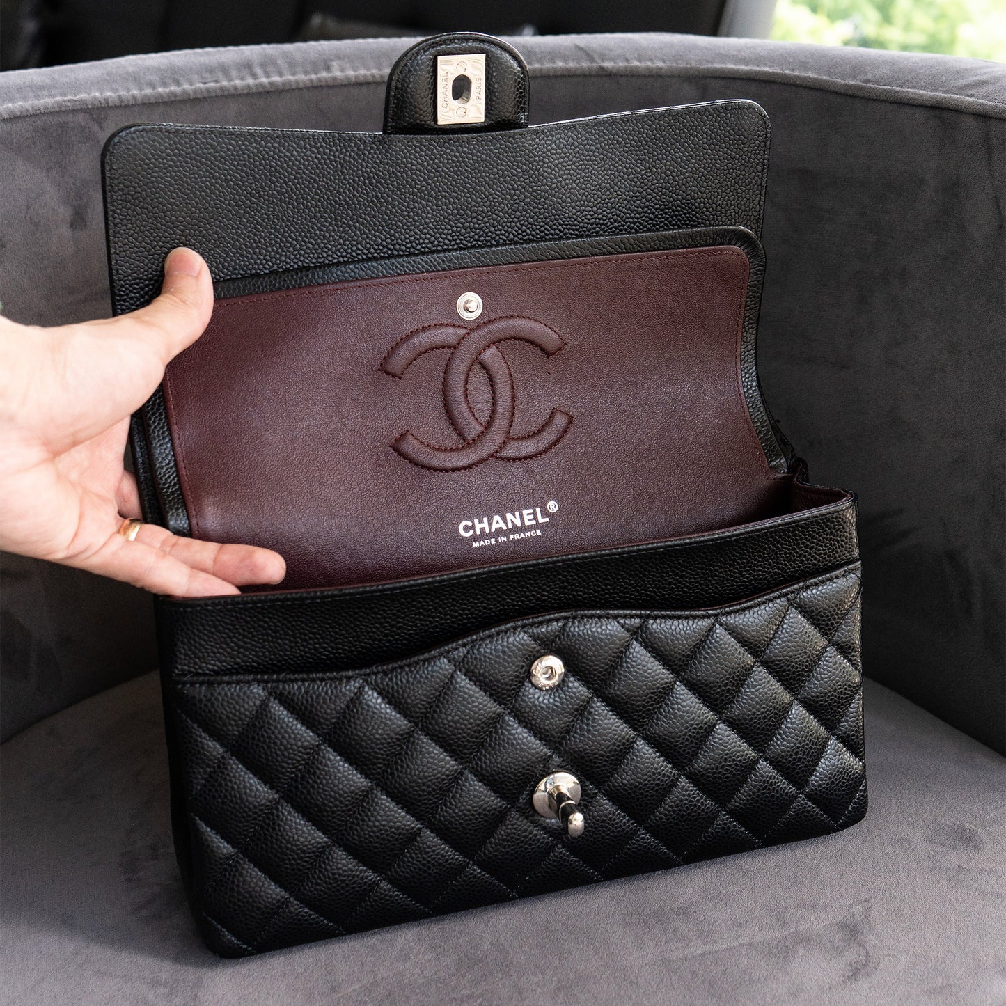 Chanel Classic Black Quilted Double Flap Handbag