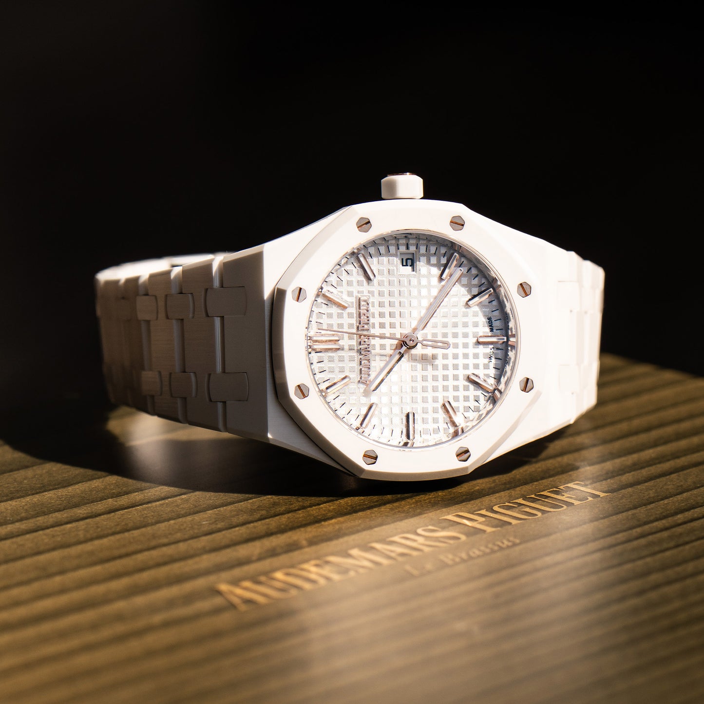 Audemars Piguet Royal Oak 34mm White Ceramic Rose Gold Watch