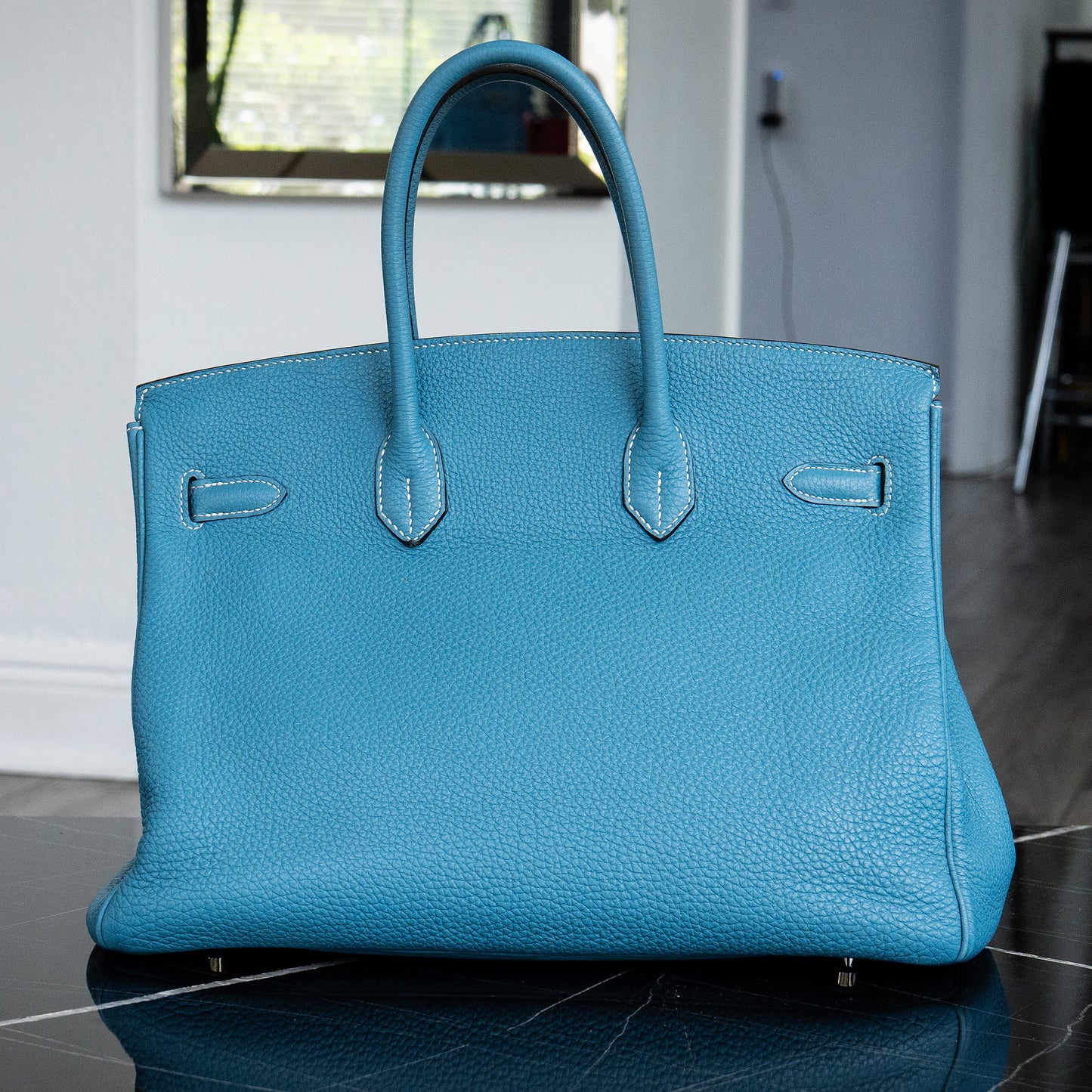 Hermes Birkin 35 Bleu Jean Togo Handbag