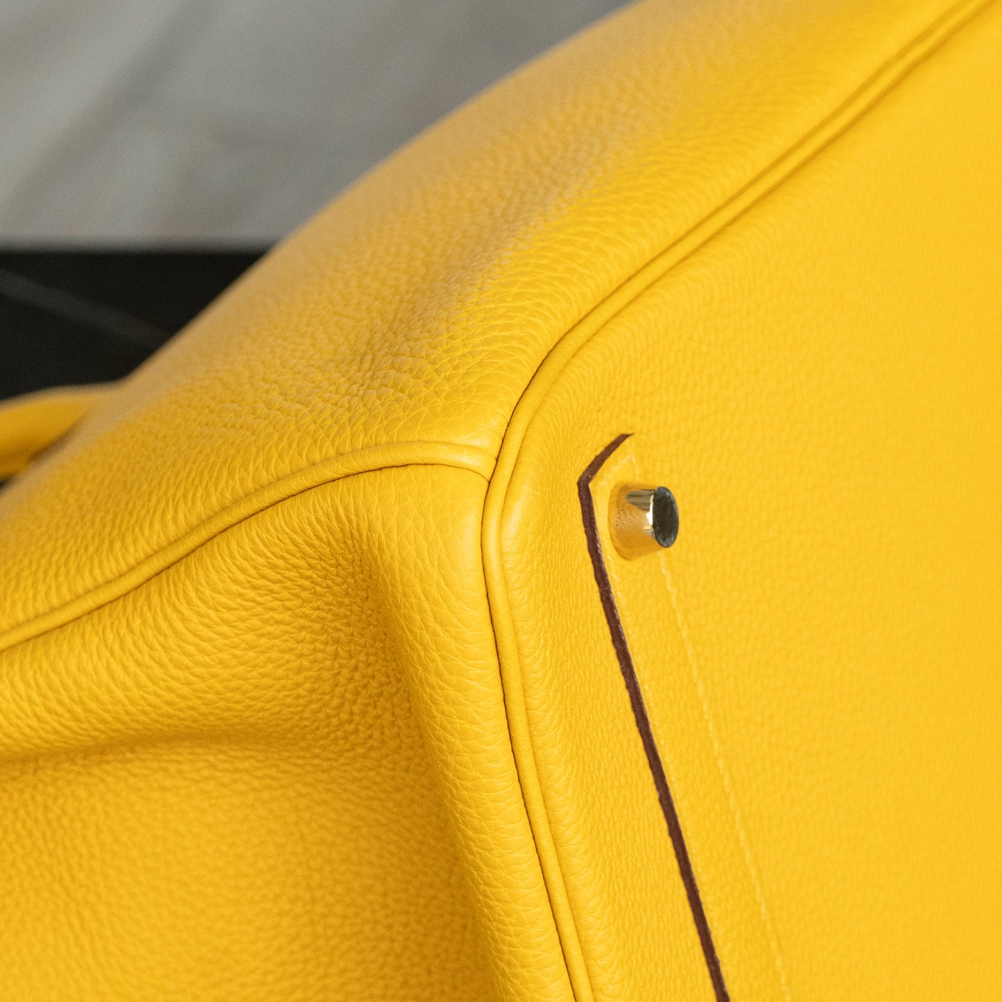 Hermes Birkin 35 Yellow Jaune Ambre Togo Handbag