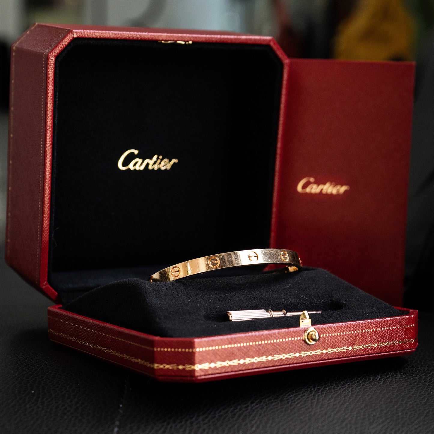 Cartier Size 19 Rose Gold Love Bangle Bracelet