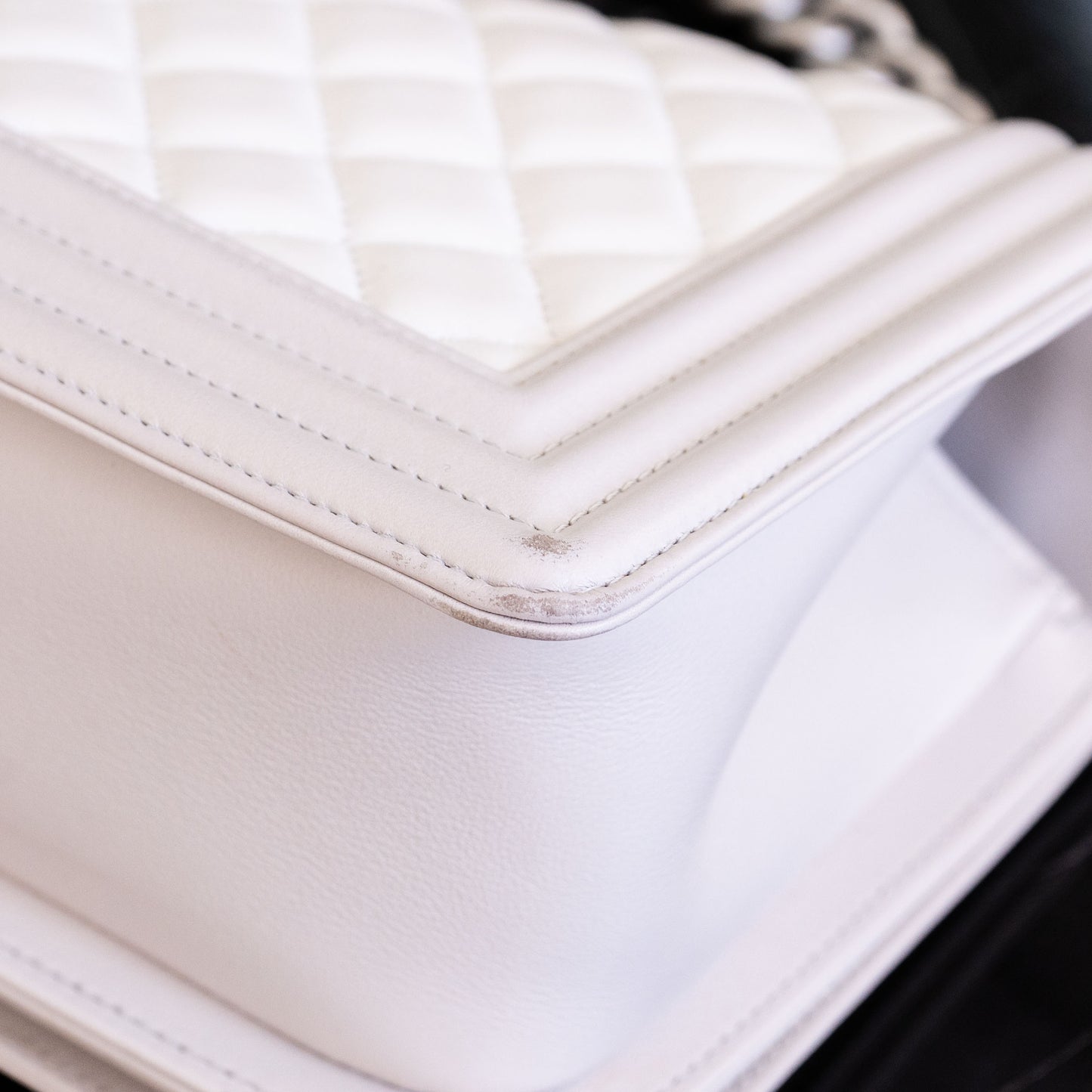 Chanel Boy Bag Light Gray Handbag