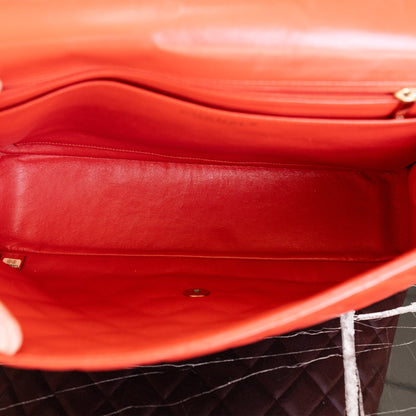 Chanel Classic Flap Red Lambskin Leather Gold-tone Hardware