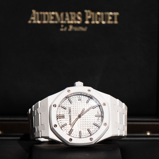 Audemars Piguet Royal Oak 34mm White Ceramic Rose Gold Watch