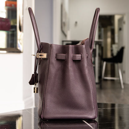 Hermès Birkin 35 Togo Aubergine Purple Handbag