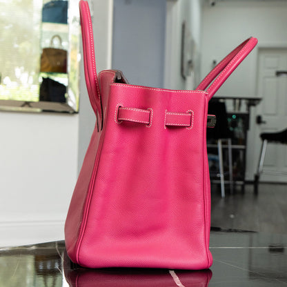Preo-Owned Hermes Birkin 35 Rose Tyrien Handbag