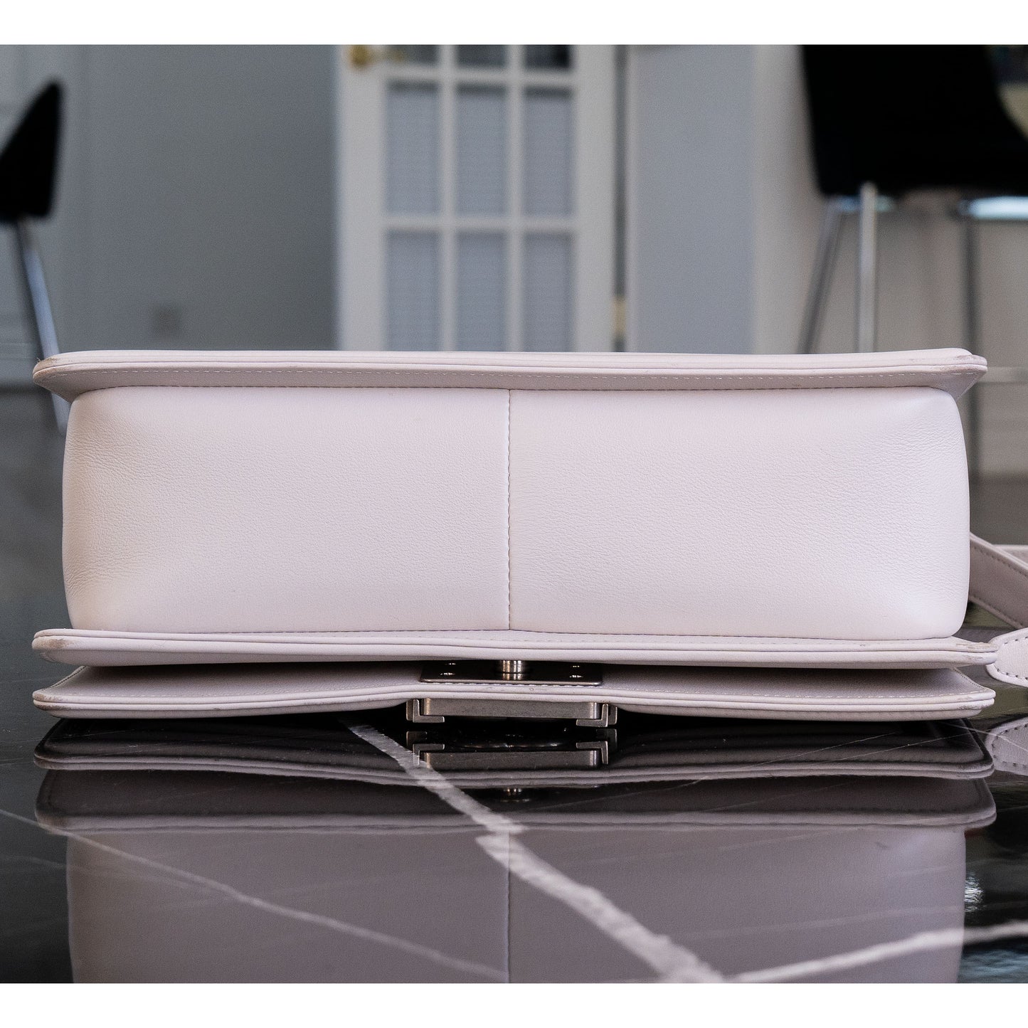 Chanel Boy Bag Light Gray Handbag