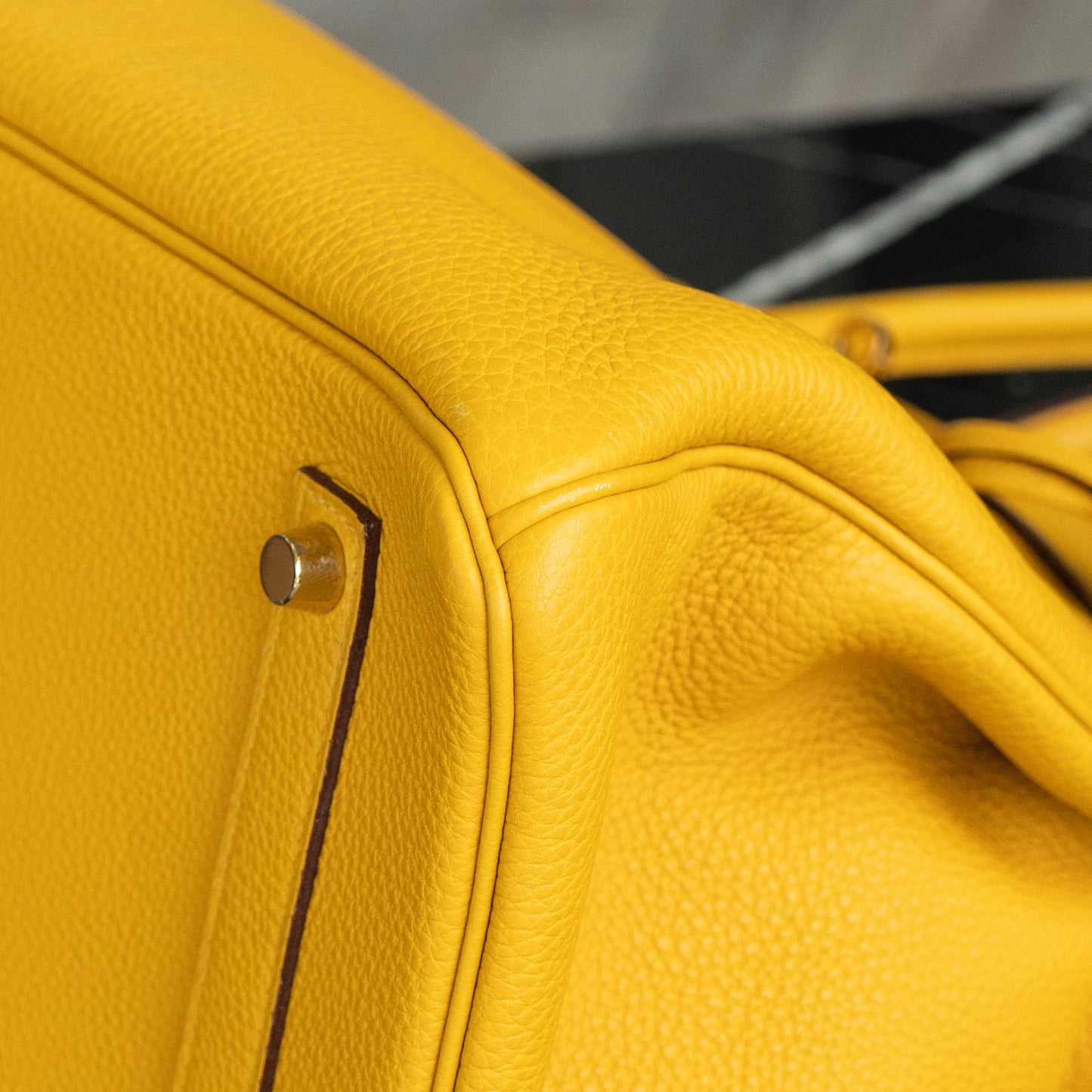 Hermes Birkin 35 Yellow Jaune Ambre Togo Handbag