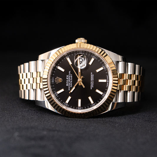 Rolex 126333 Datejust Black Dial Two Tone Watch With Card