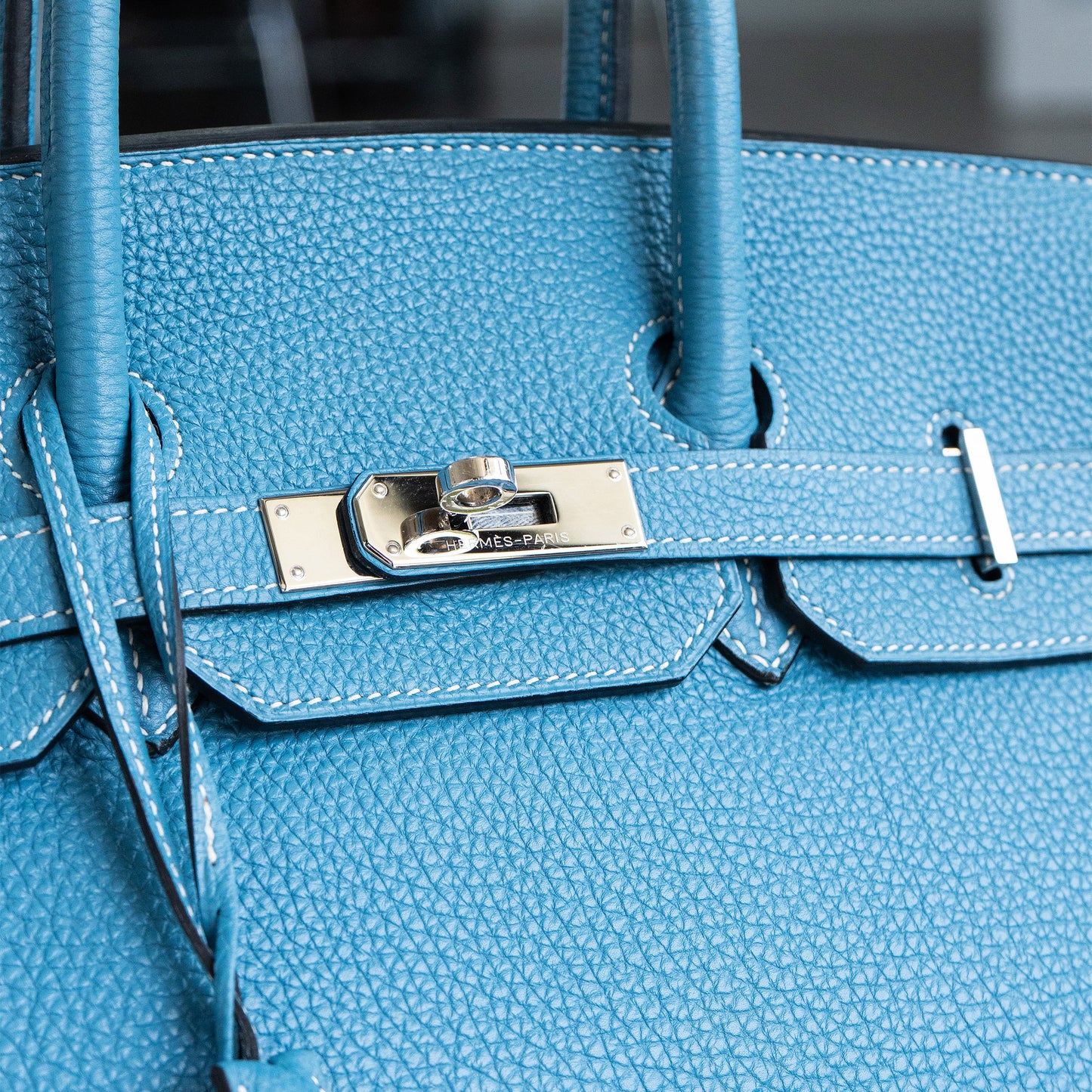 Hermes Birkin 35 Bleu Jean Togo Handbag