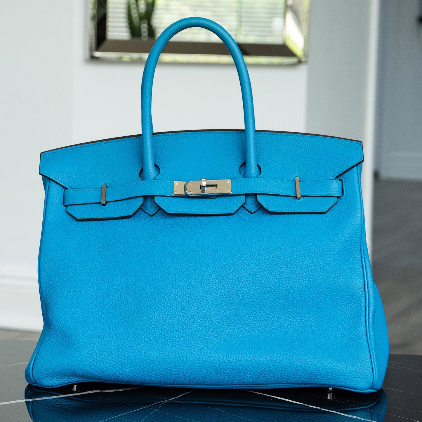 Hermès Birkin 35 Limited Edition Bleu Zanzibar Malachite Togo Handbag