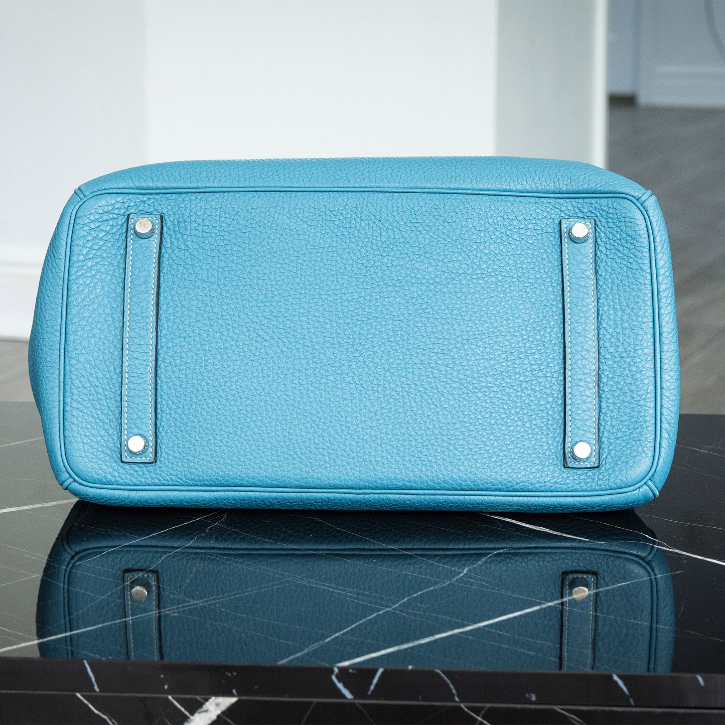 Hermes Birkin 35 Bleu Jean Togo Handbag