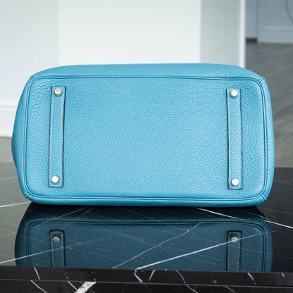 Hermes Birkin 35 Bleu Jean Togo Handbag
