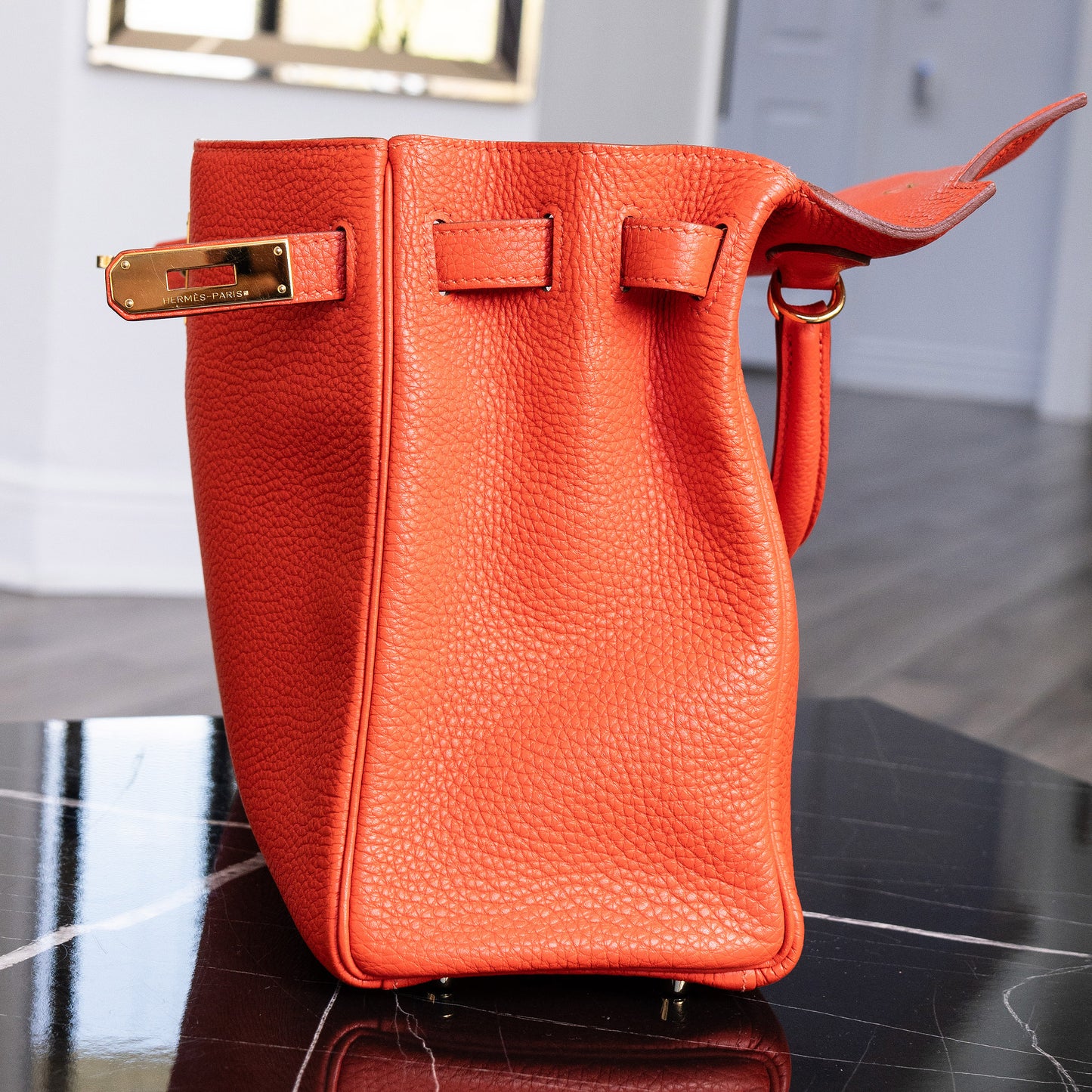 Hermes Kelly 32 Retourne Orange Handbag