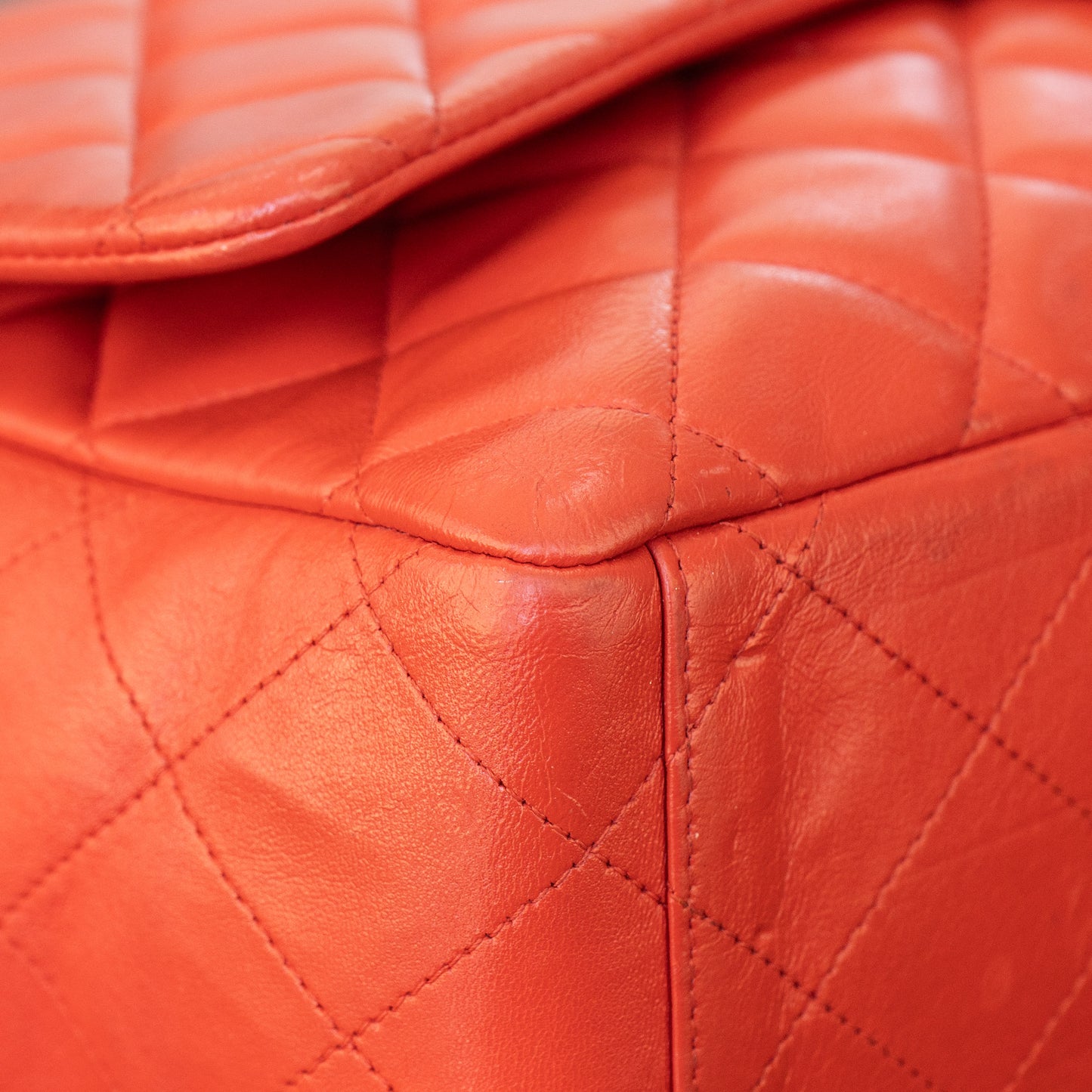 Chanel Classic Flap Red Lambskin Leather Gold-tone Hardware