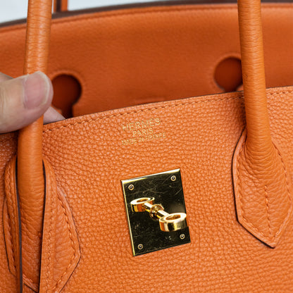 Hermes Birkin 35 Orange Togo Gold Hardware