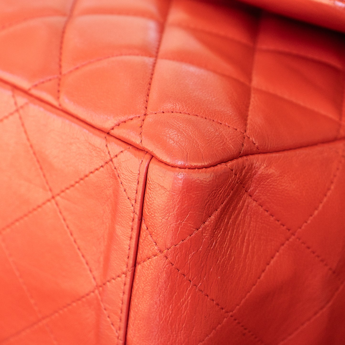 Chanel Classic Flap Red Lambskin Leather Gold-tone Hardware