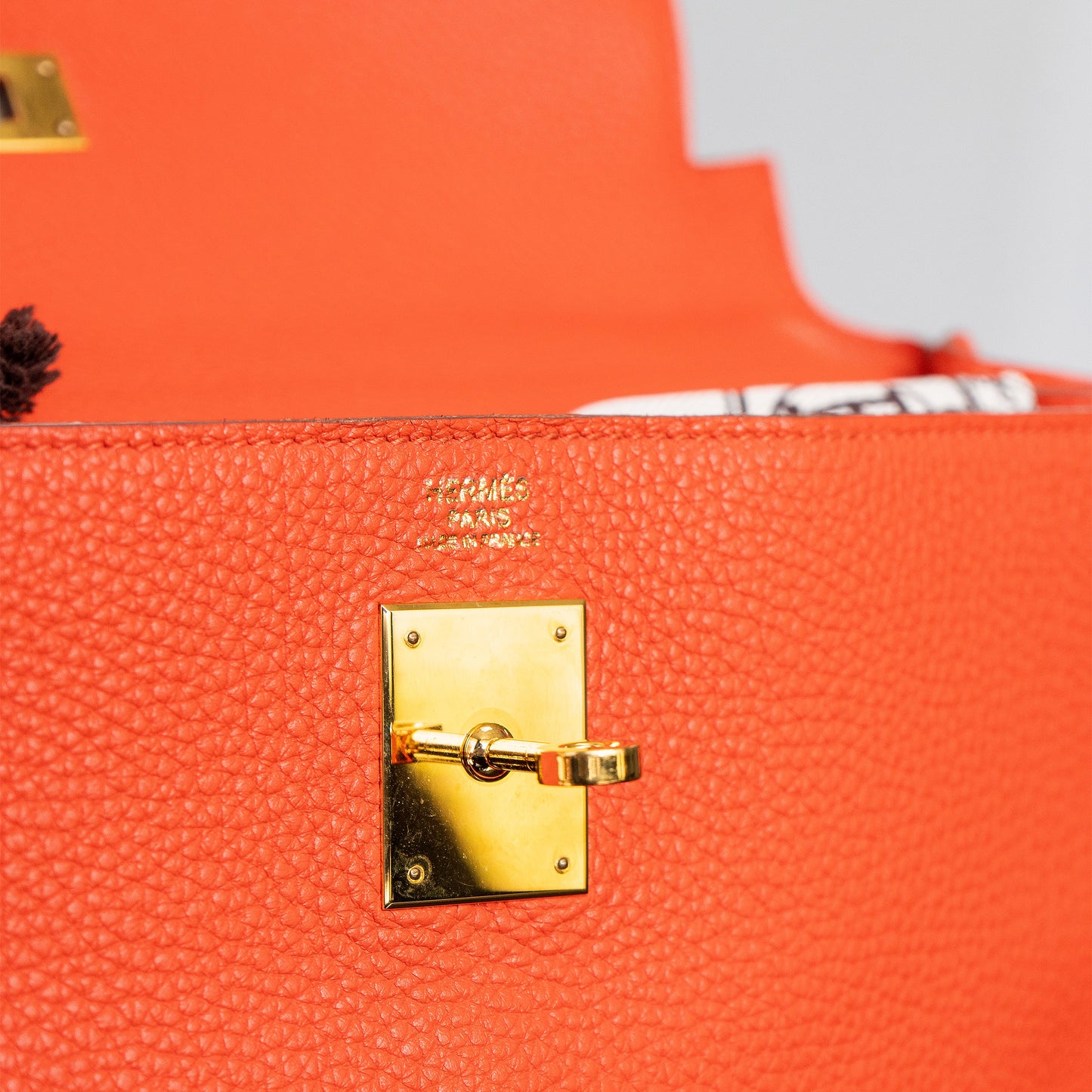 Hermes Kelly 32 Retourne Orange Handbag