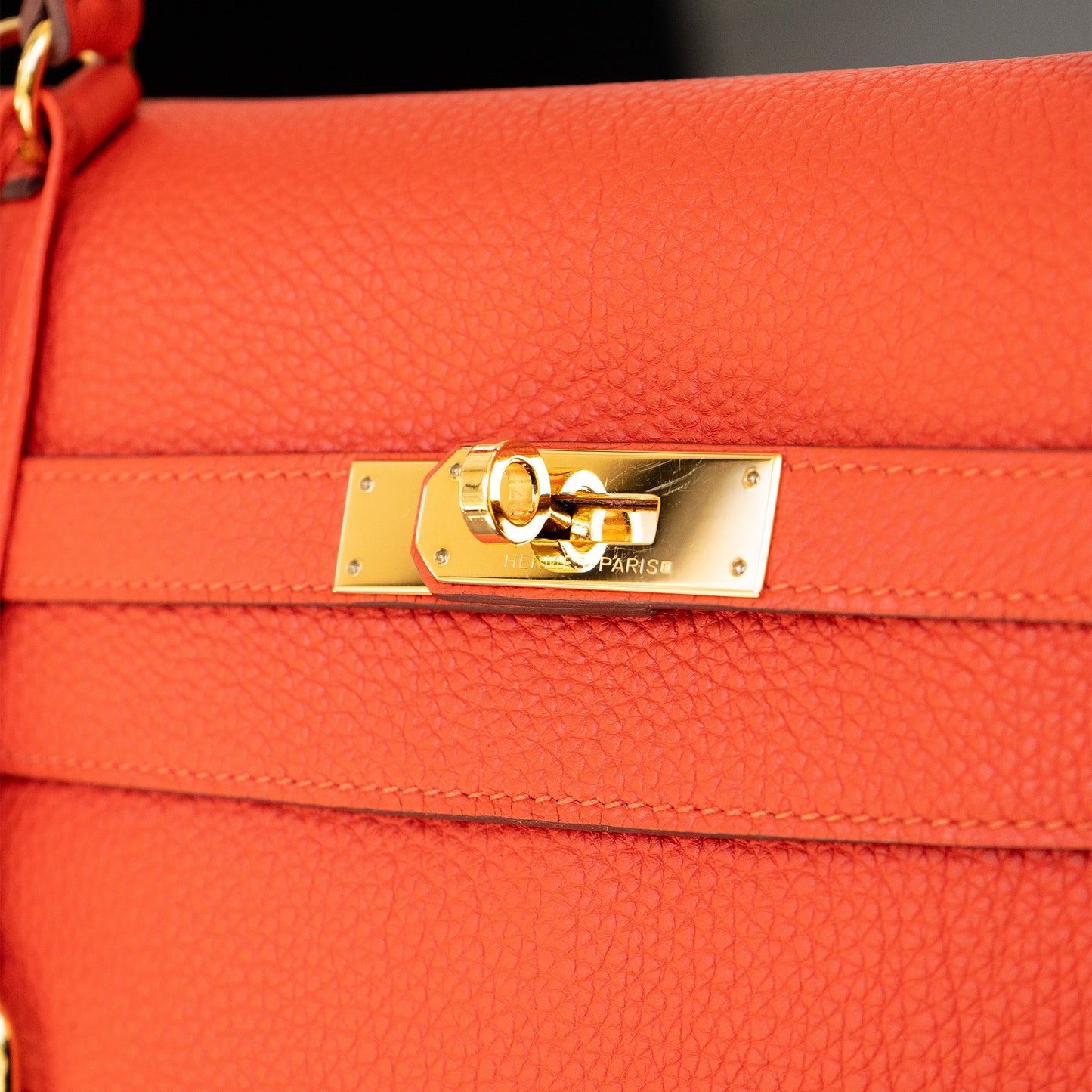 Hermes Kelly 32 Retourne Orange Handbag
