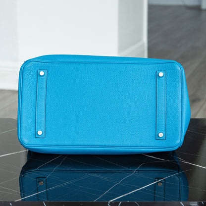 Hermès Birkin 35 Limited Edition Bleu Zanzibar Malachite Togo Handbag