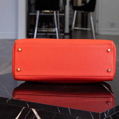 Hermes Kelly 32 Retourne Orange Handbag