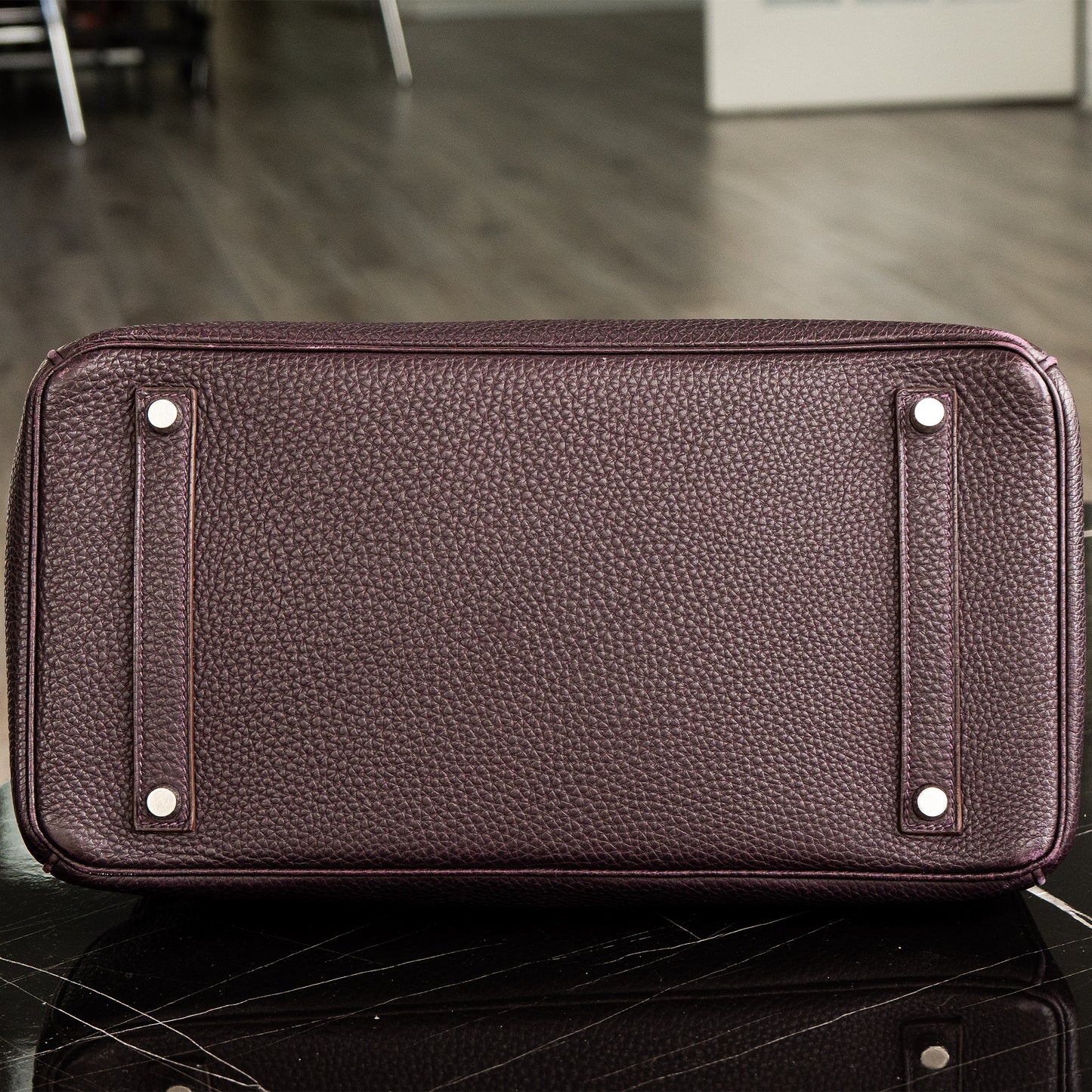 Hermès Birkin 35 Togo Aubergine Purple Handbag