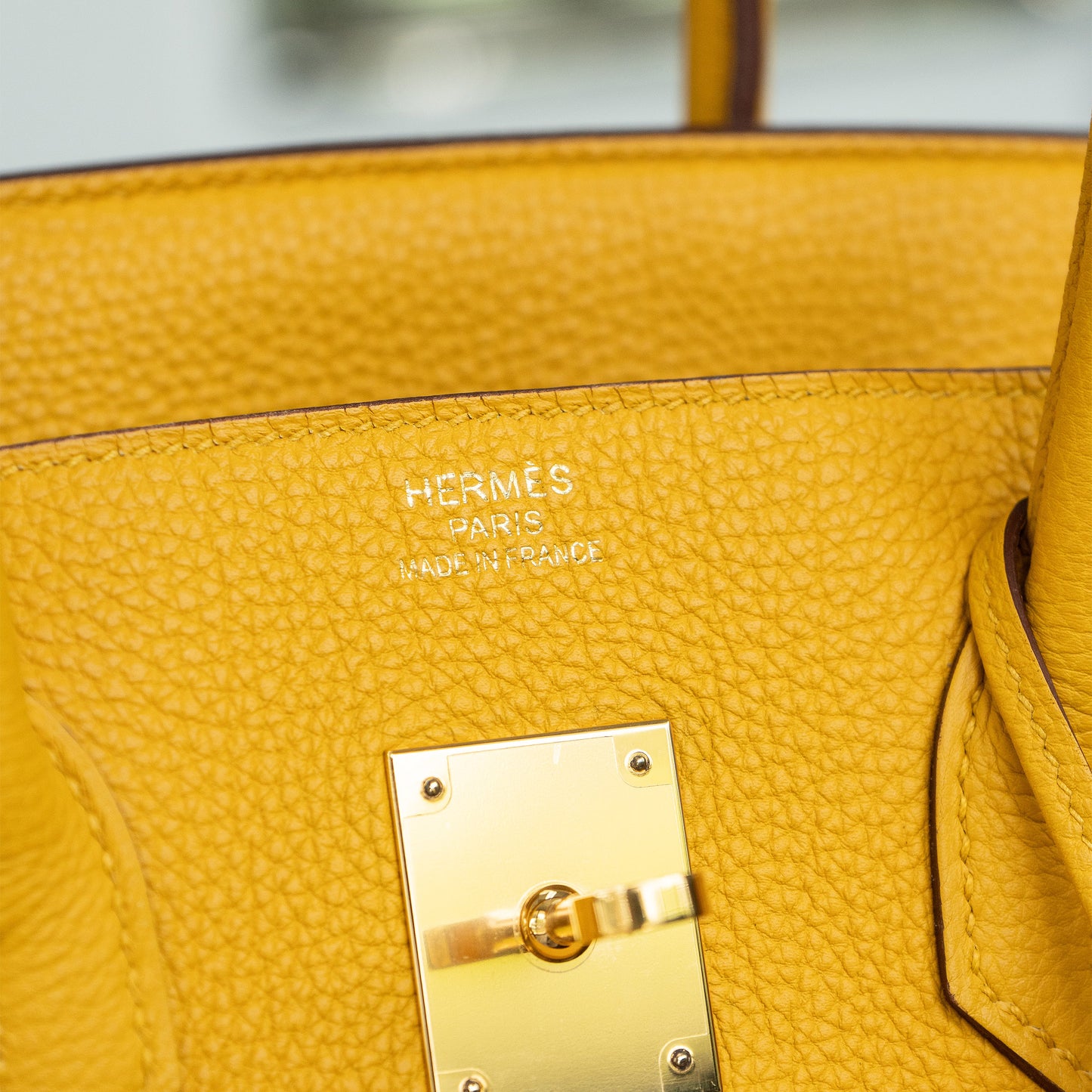 Hermes Birkin 35 Yellow Jaune Ambre Togo Handbag