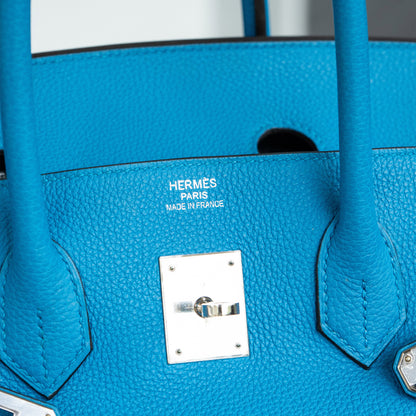 Hermès Birkin 35 Limited Edition Bleu Zanzibar Malachite Togo Handbag