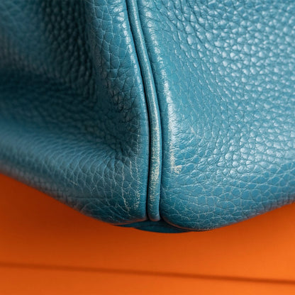 Hermes Birkin 30 Blue Jean Togo Palladium Handbag W/ Dustbag and COA