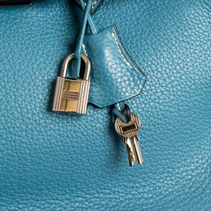 Hermes Birkin 30 Blue Jean Togo Palladium Handbag W/ Dustbag and COA