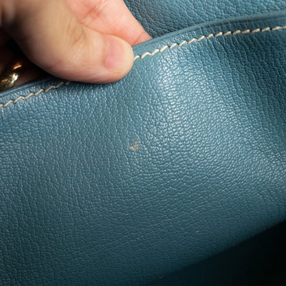 Hermes Birkin 30 Blue Jean Togo Palladium Handbag W/ Dustbag and COA