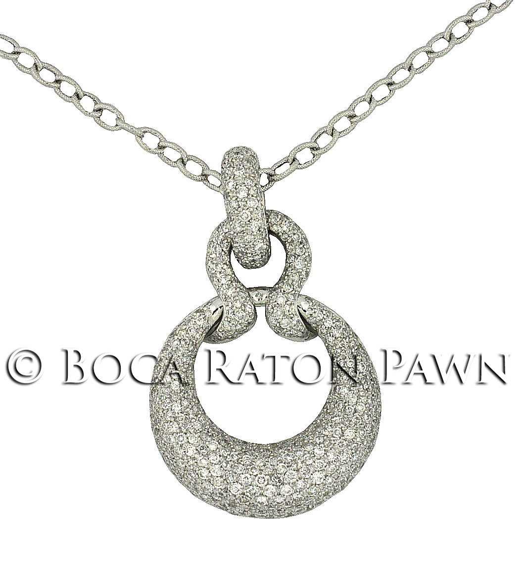 pre-owned pave diamond pendant