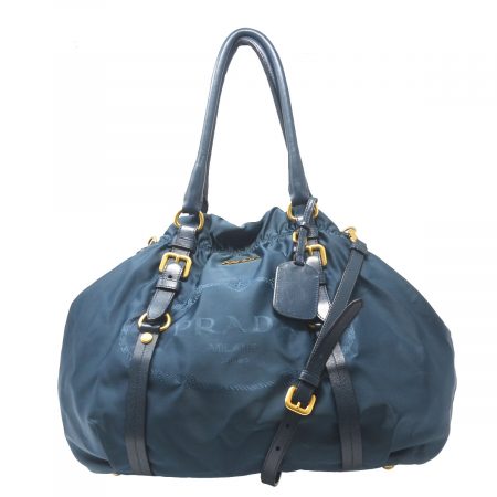 Prada Dark Blue Satin Shoulder bag