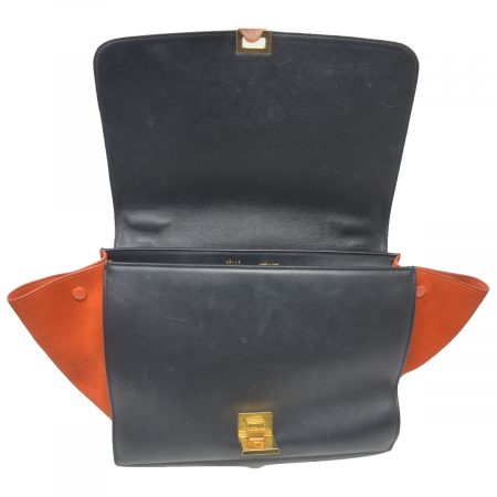 Celine Trapeze Medium Tri-Color Suede and Leather Handbag
