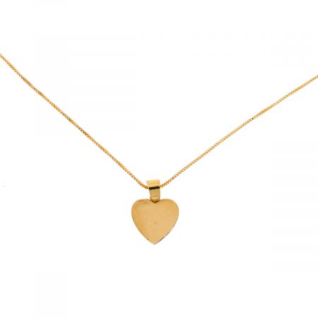 18k Yellow Gold Heart Pendant Necklace